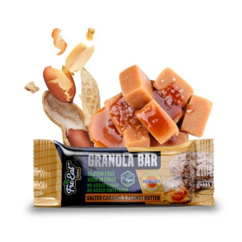 FreEat Food Granola Bar Sós-karamell ízű granolás szelet földimogyorókrémmel 50g