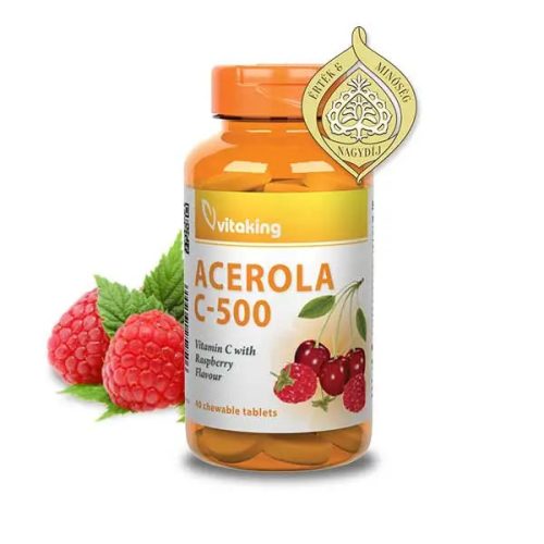  Acerola C-vitamin rágótabletta 500mg (málnás) 