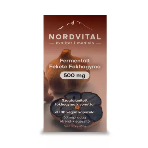 Nordvital Fermentált fekete fokhagyma 500mg kapszula - 60db