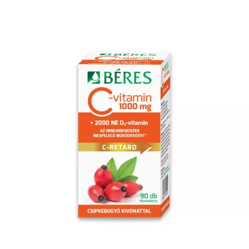 Béres C+D Retard C-vitamin 1000mg + D3-vitamin 2000NE tabletta – 90db